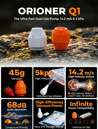 Q1 Pump: Ultra-Light, Brushless High-Speed Camping Pump
