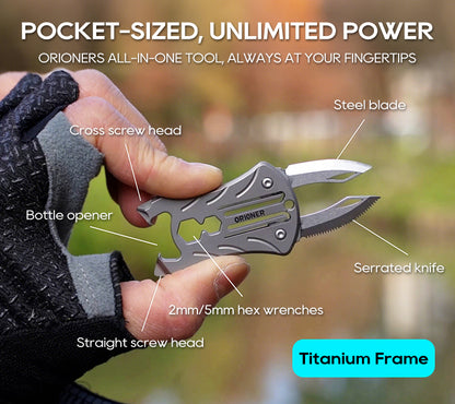 Titanium EDC 8-IN-1 Multi-Tool Keychain Pry Bar Hex Wrench Outdoor Tool