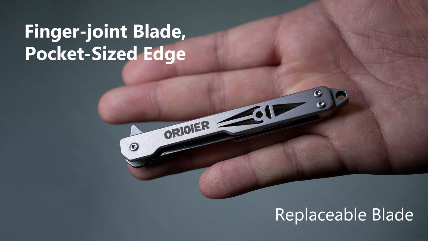 Titanium EDC Folding Utility Knife with Replaceable Scalpel Blade Pocket Tool