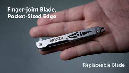 Titanium EDC Folding Utility Knife with Replaceable Scalpel Blade Pocket Tool