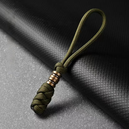 Brass EDC Lanyard Bead Braided Olive Drab Paracord Pendant