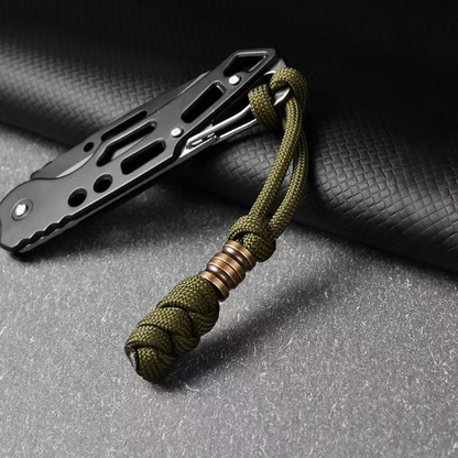 Brass EDC Lanyard Bead Braided Olive Drab Paracord Pendant