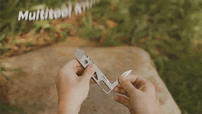 Titanium EDC 13-IN-1 Multi-Tool Pry Bar Hex Wrench Outdoor Tool
