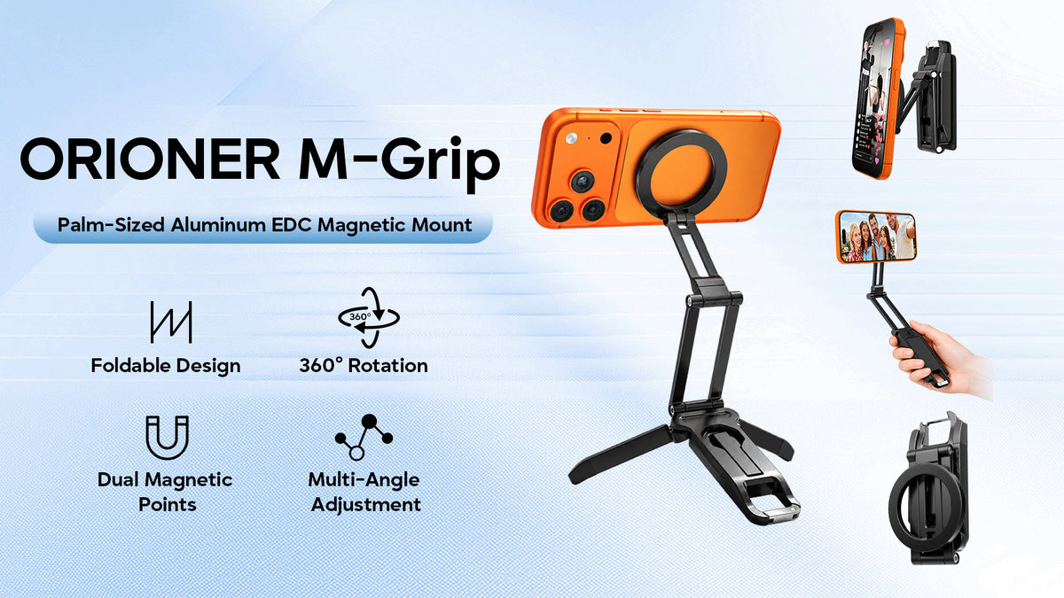 ORIONER M-Grip: Palm-Sized Aluminum EDC Magnetic Mount