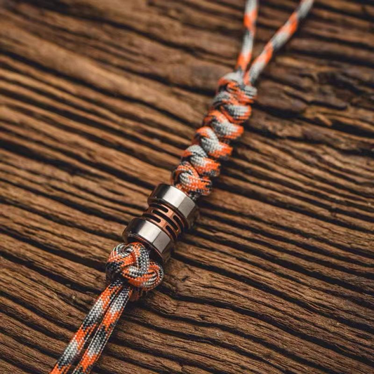 Copper Lanyard Bead EDC Paracord Set DIY Unbraided Pendant Pocket Knife Accessory