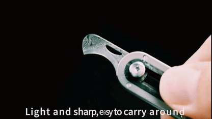ORIONER S2: Titanium & Damascus Micro EDC Hook Knife