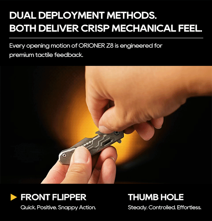 ORIONER Z8: M390 Ti EDC Utility Tool, Tritium Slots & Opener