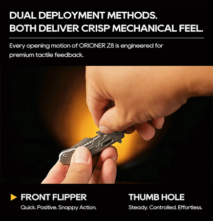 ORIONER Z8: M390 Ti EDC Utility Tool, Tritium Slots & Opener