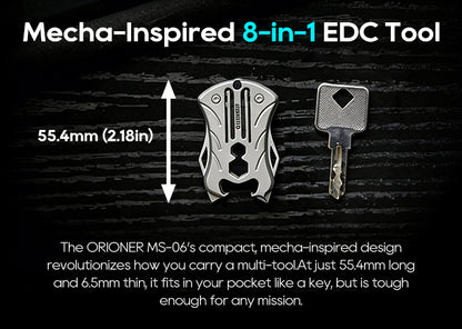 Titanium EDC 8-IN-1 Multi-Tool Keychain Pry Bar Hex Wrench Outdoor Tool