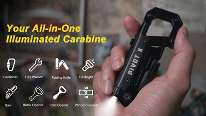 Illuminated 8-Tool Carabiner for Urban & Outdoor