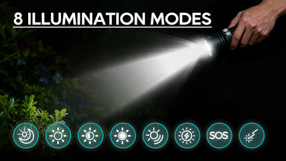 5200LM High-Power Tactical Flashlight with Red Laser Outdoor Light