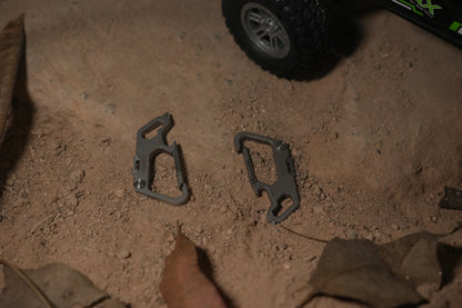 Gr5 Titanium EDC Keychain with Damascus Blade